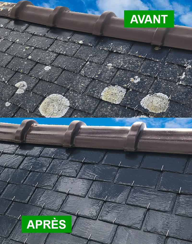 Nettoyage toiture - LE COUVREUR FINISTÉRIEN artisan couvreur basé sur Ergué-Gabéric, intervient dans les meilleurs délais sur QUIMPER et les alentours ainsi que dans tout le Finistère (29) …: Nettoyage, démoussage traitement anti mousse et peinture hydrofuge colorée toiture Intervention sur QUIMPER et les alentours ainsi que dans tout le Finistère (29)